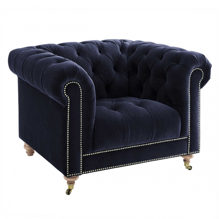 Ullswater Velvet Club Armchair, Navy | Barker & Stonehouse