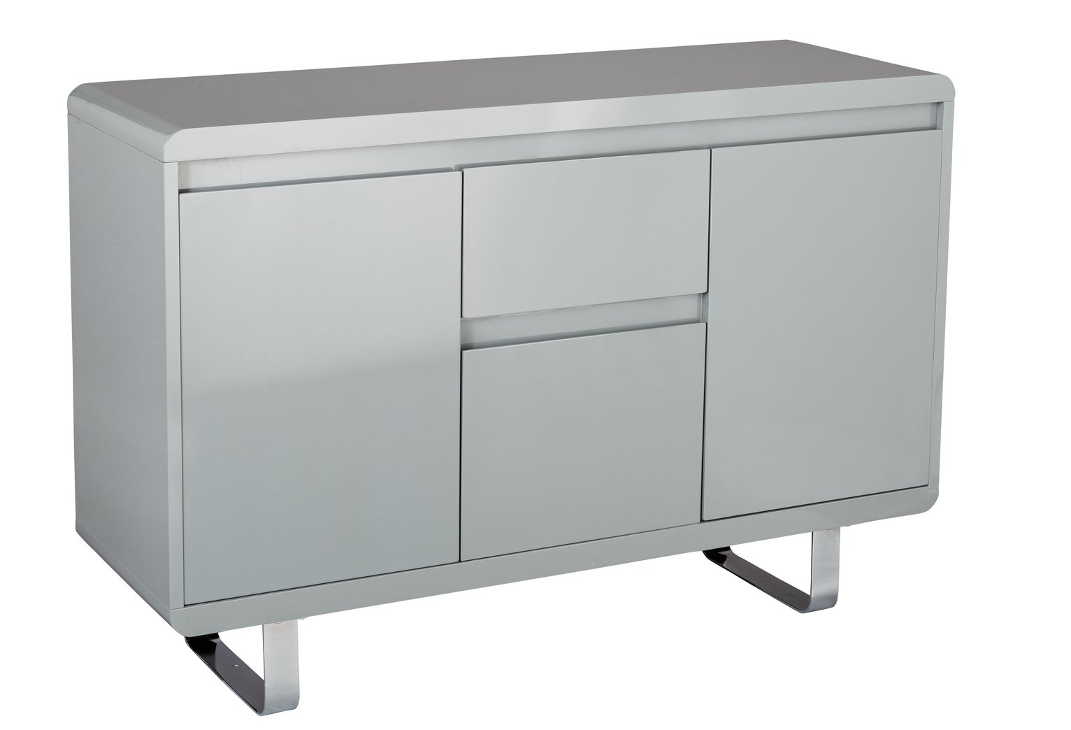 Habitat Sleigh 3 Door 1 Drawer Sideboard - Grey Gloss
