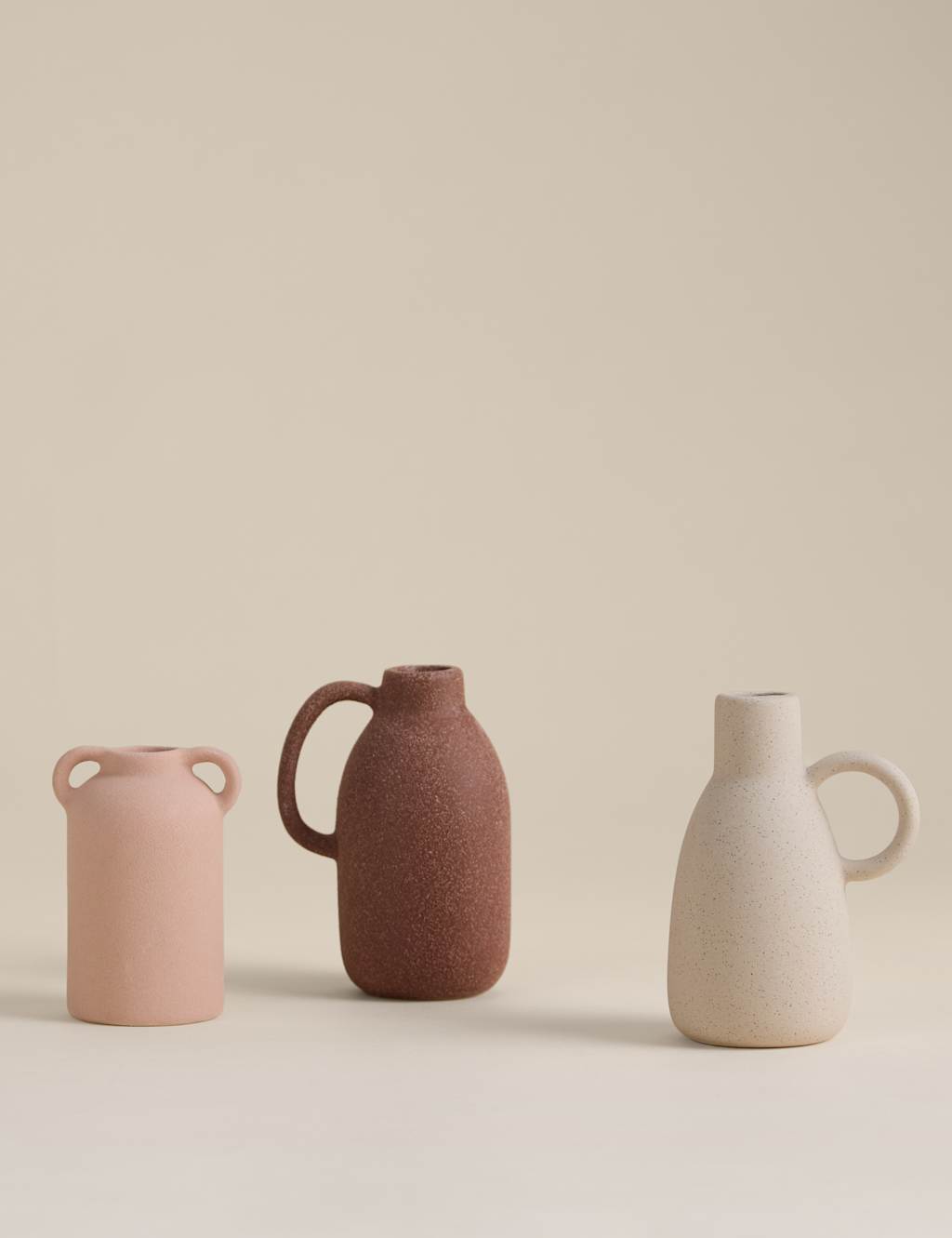 M&S Set of 3 Ceramic Neutral Vases Multi