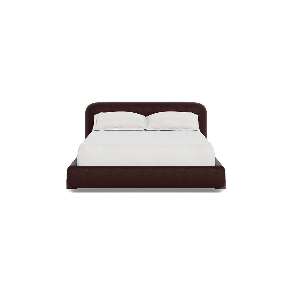 Heal's Nuvola King Bed Smart Luxe Velvet Acorn Walnut Stained Oak Feet 2
