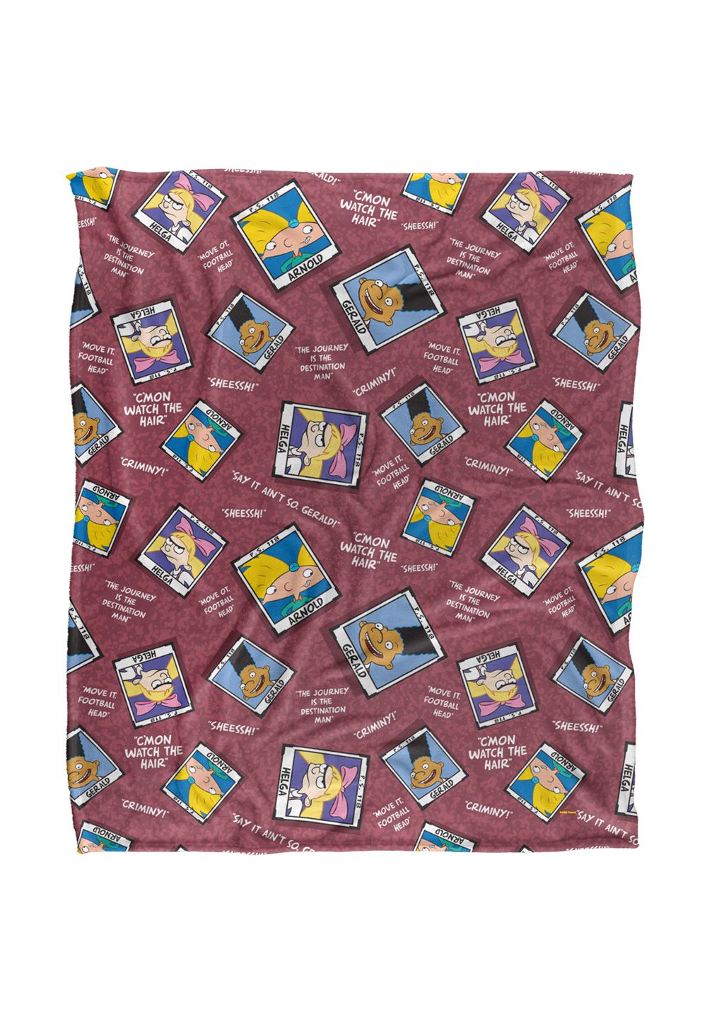 Nickelodeon Hey Arnold Yearbook Pattern Silky Touch Super Soft Throw Blanket 152 X 127 cm in White
