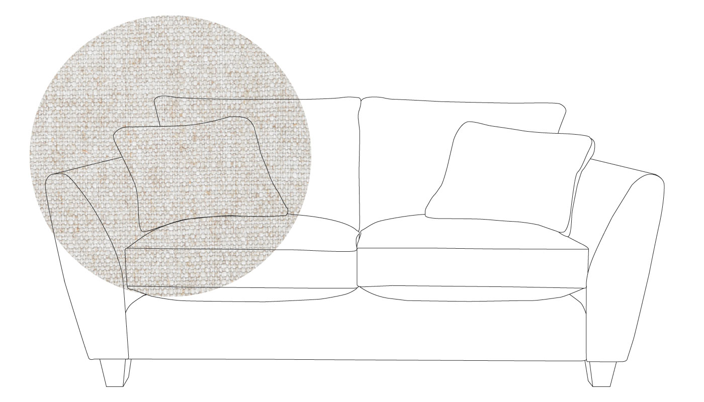 Heal's Torino 3 Seater Sofa Broad Weave Tin Natural Ash