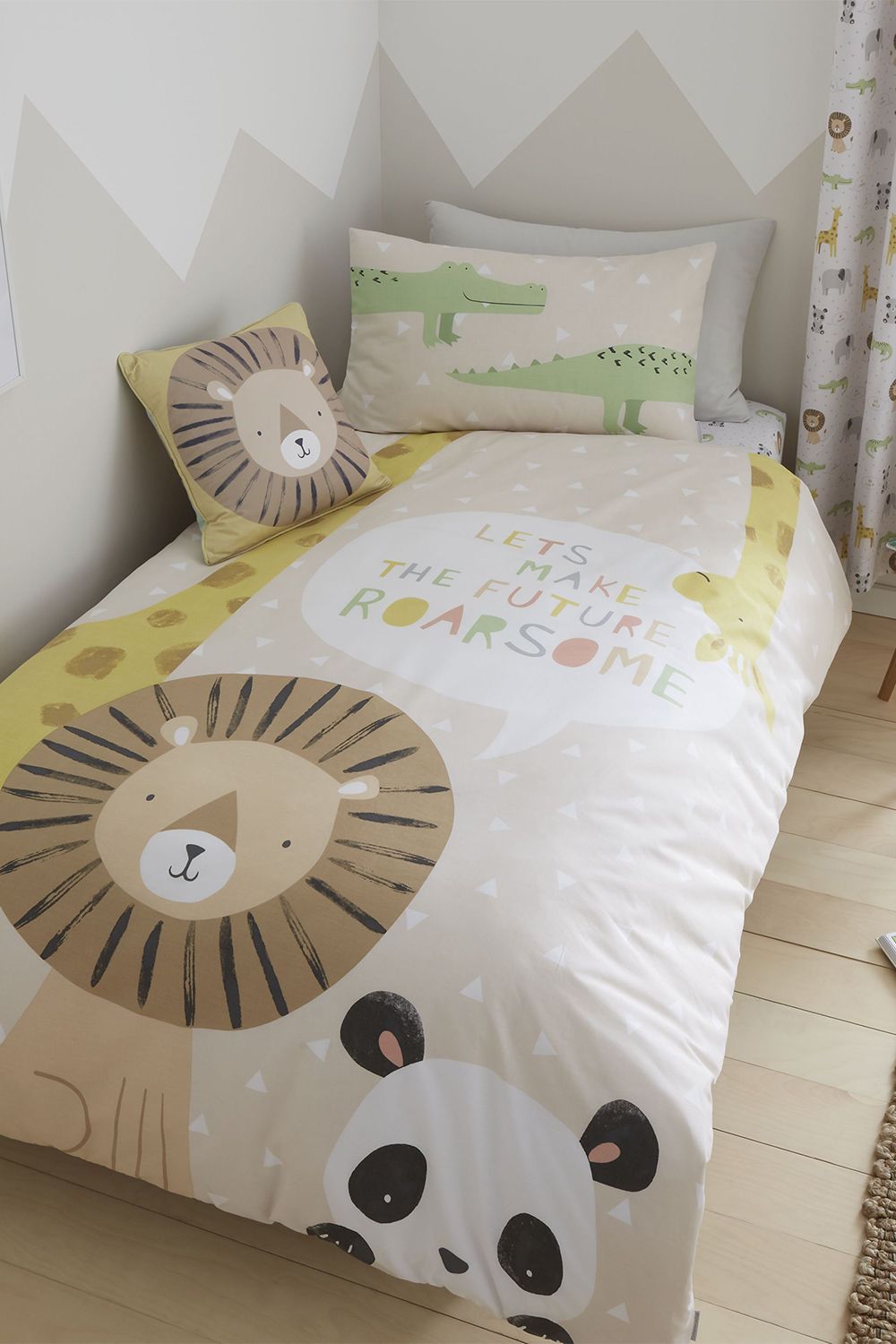 Catherine Lansfield 'Roarsome Animals' Duvet Set in Nude