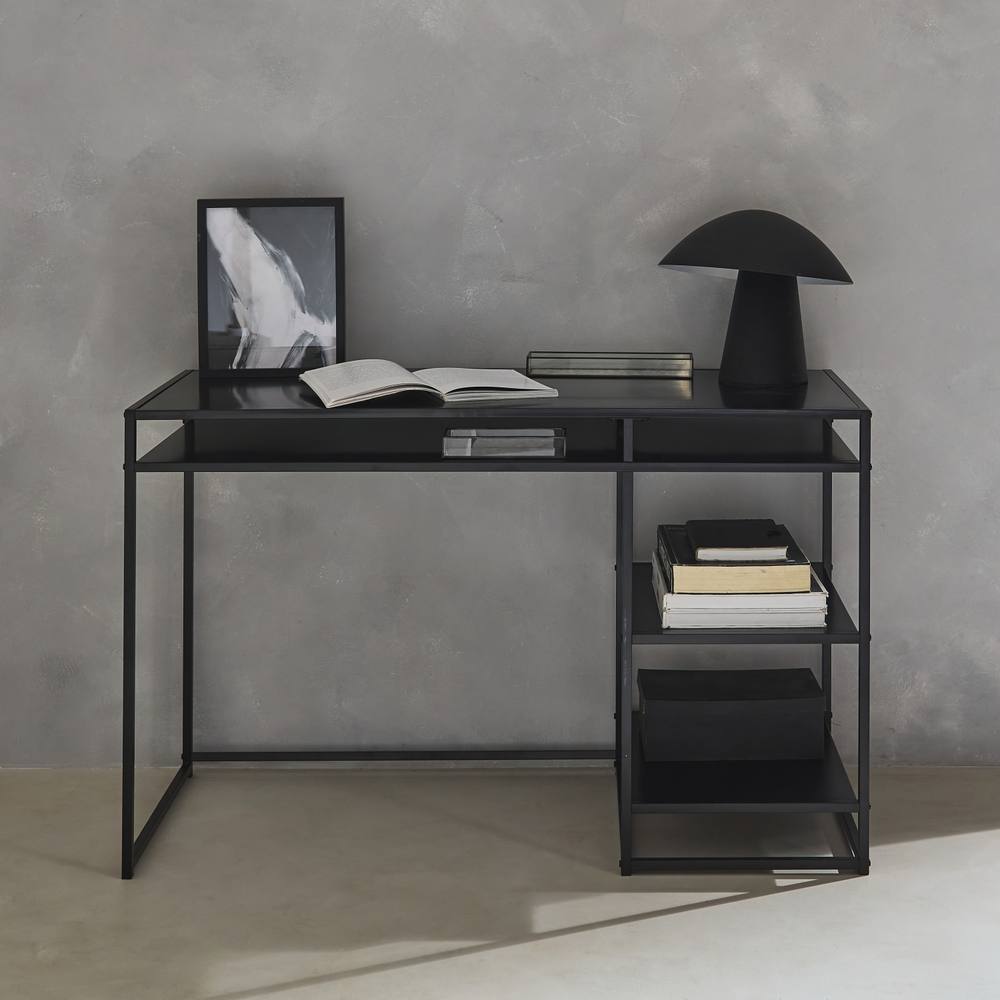 sweeek 2-shelf Desk In Black Metal