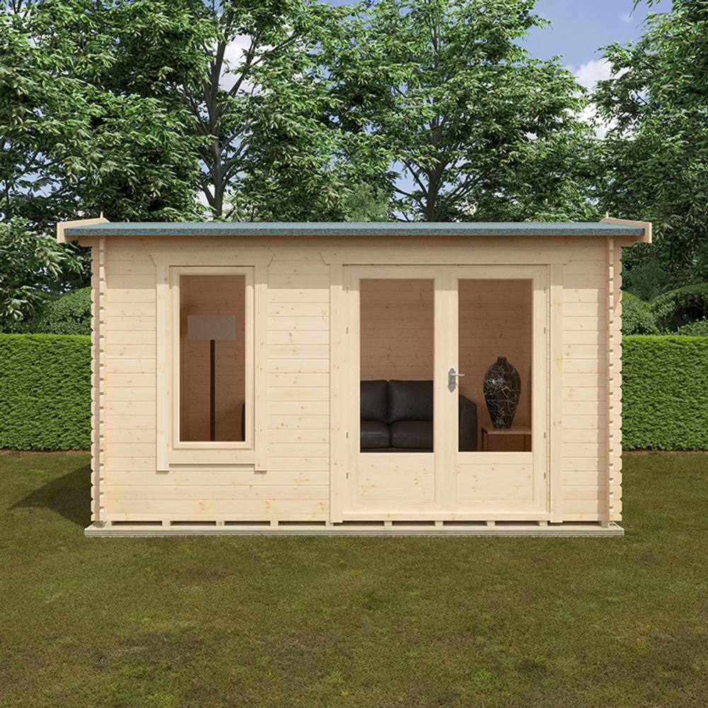 Buttercup Farm 12x10 The Longleat 28mm Cabin - L355 x W295 x H247 cm in Natural 3