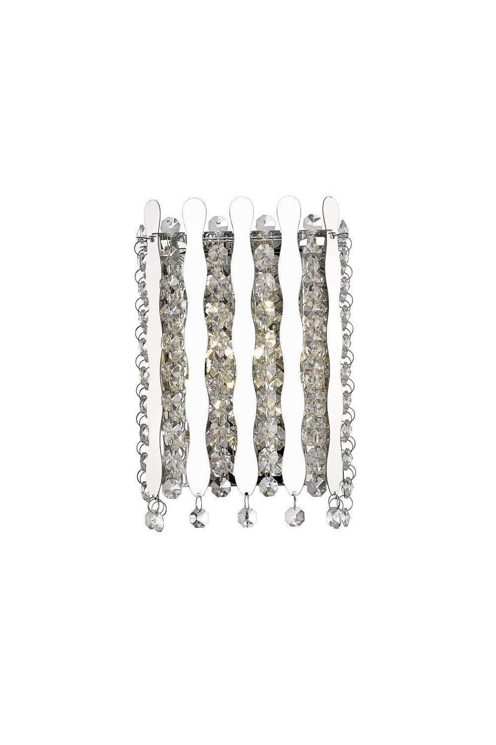 Netlighting Belize 1 Light Wall Lamp Chrome Crystal in Grey
