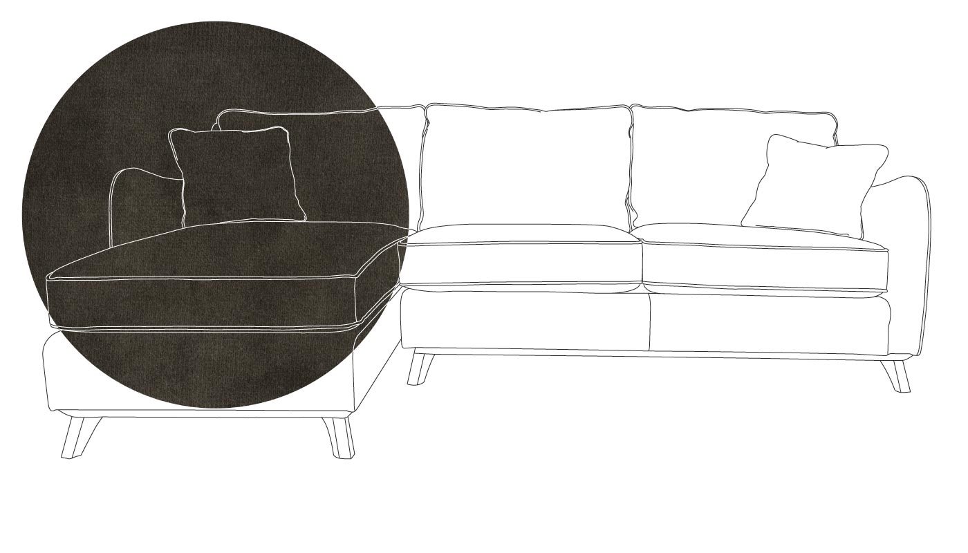 Heal's Ravello Left Hand Corner Sofa Velvet Charcoal