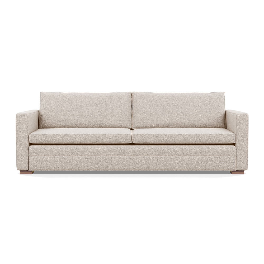 Heal's Palermo 5 Seater Sofa Loop Boucle Taupe Brass/Walnut Feet