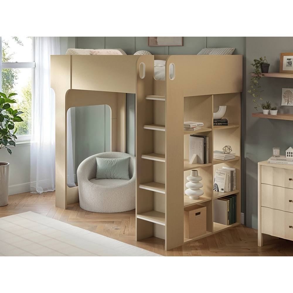 Flair Leo High Sleeper with Storage Scandi Light Oak