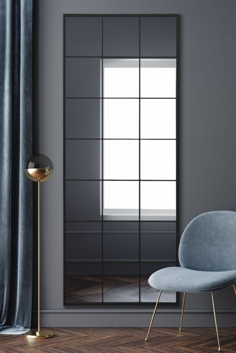 MirrorOutlet Black Modern Window Leaner / Wall Mirror 79" X 31" (200CM X 80CM) 2