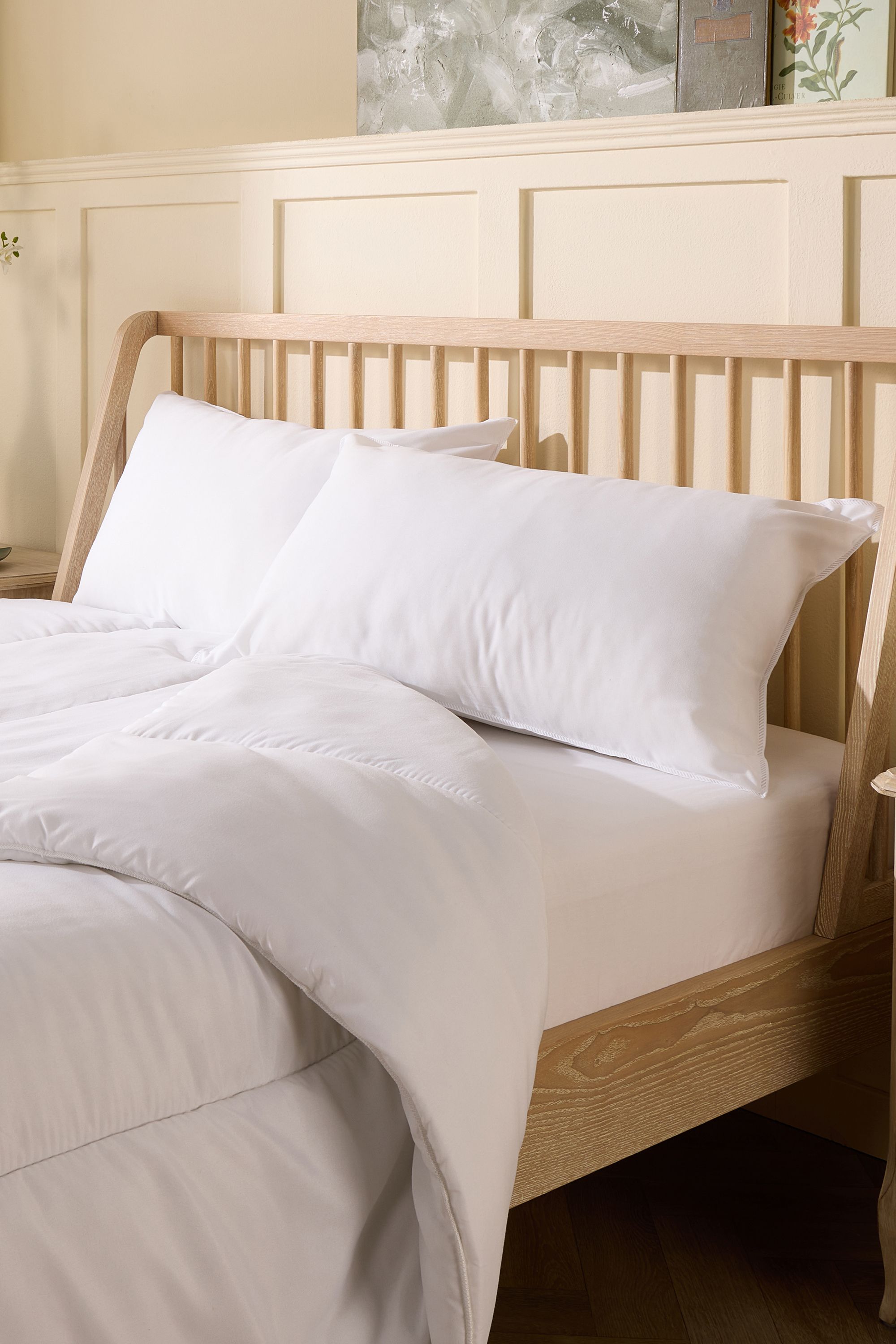Slumberdown 2 Pack Anti Allergy Medium Support Back Sleeper Pillows in White