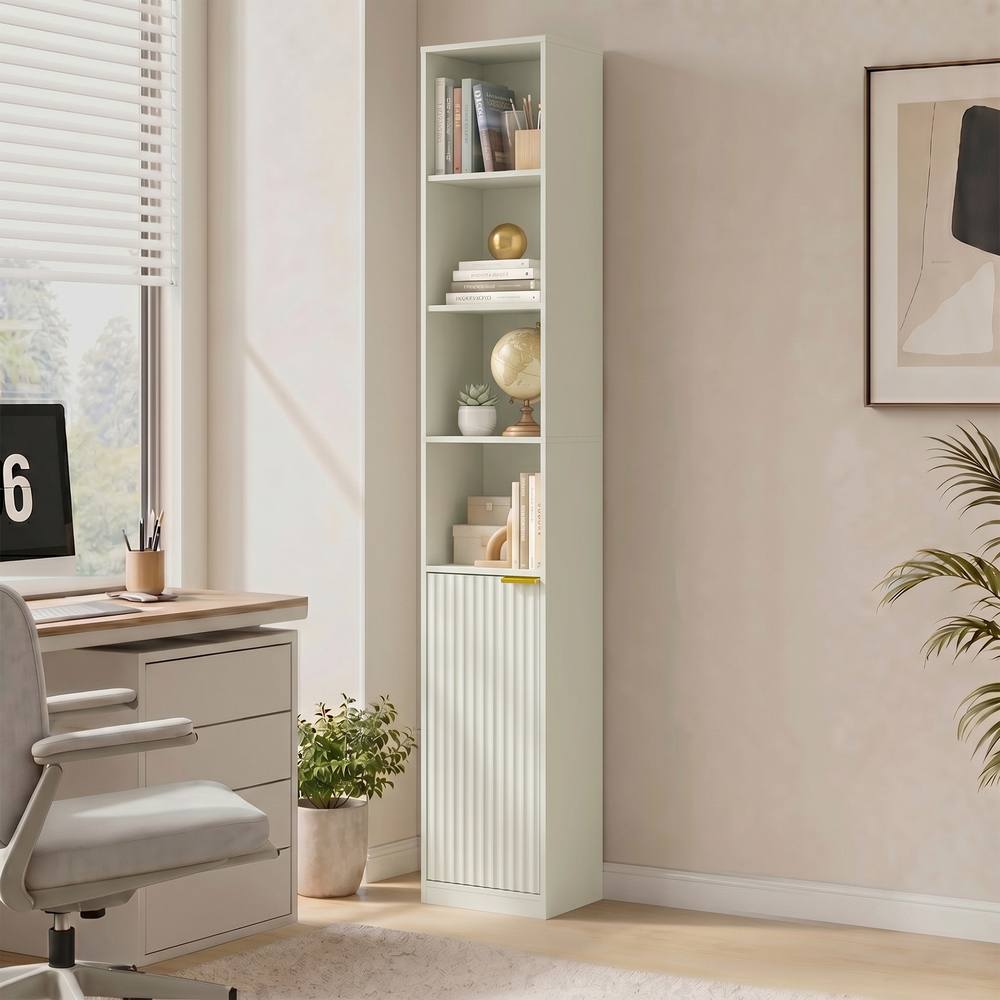 HOMCOM Bookcase Adjustable Shelf 6-Tier in Light Green