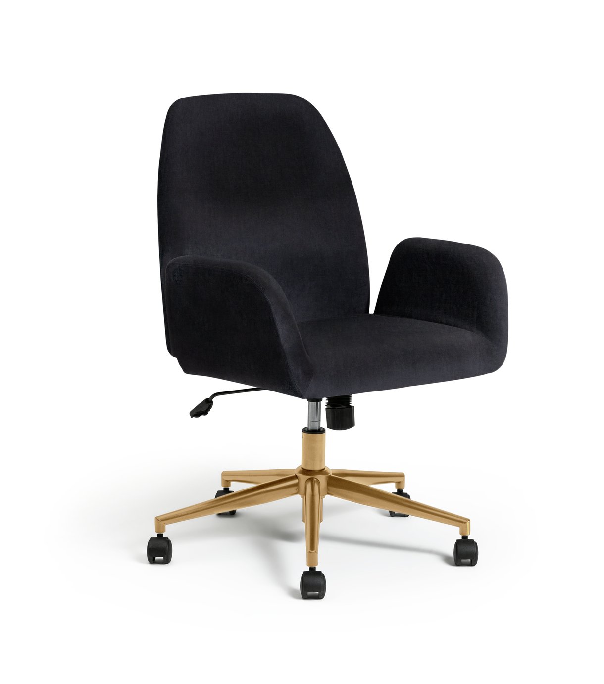 Habitat Clarice Fabric Office Chair - Black & Brass