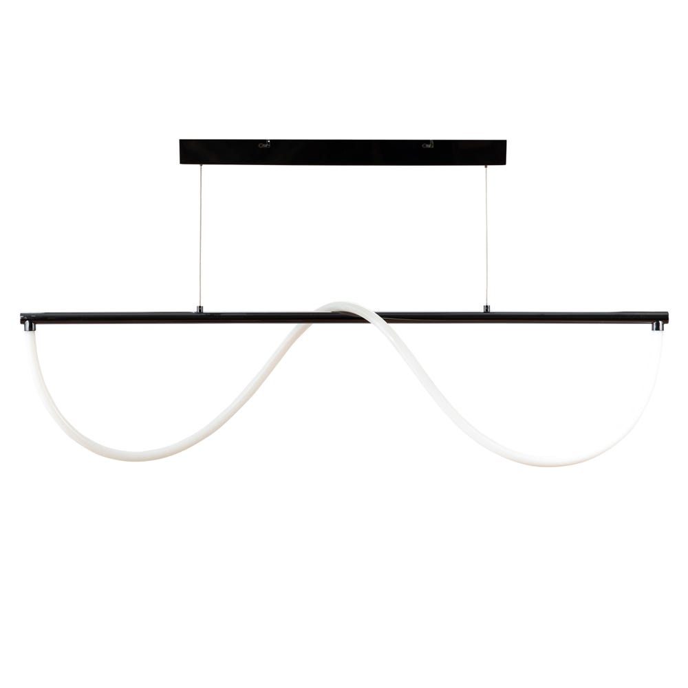 Heal's Wave LED Long Pendant Black Chrome