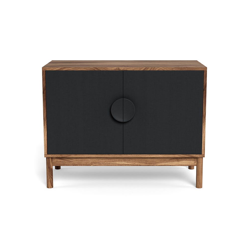 Heal's Tinta Small Sideboard Walnut Carcass Black Stain Doors
