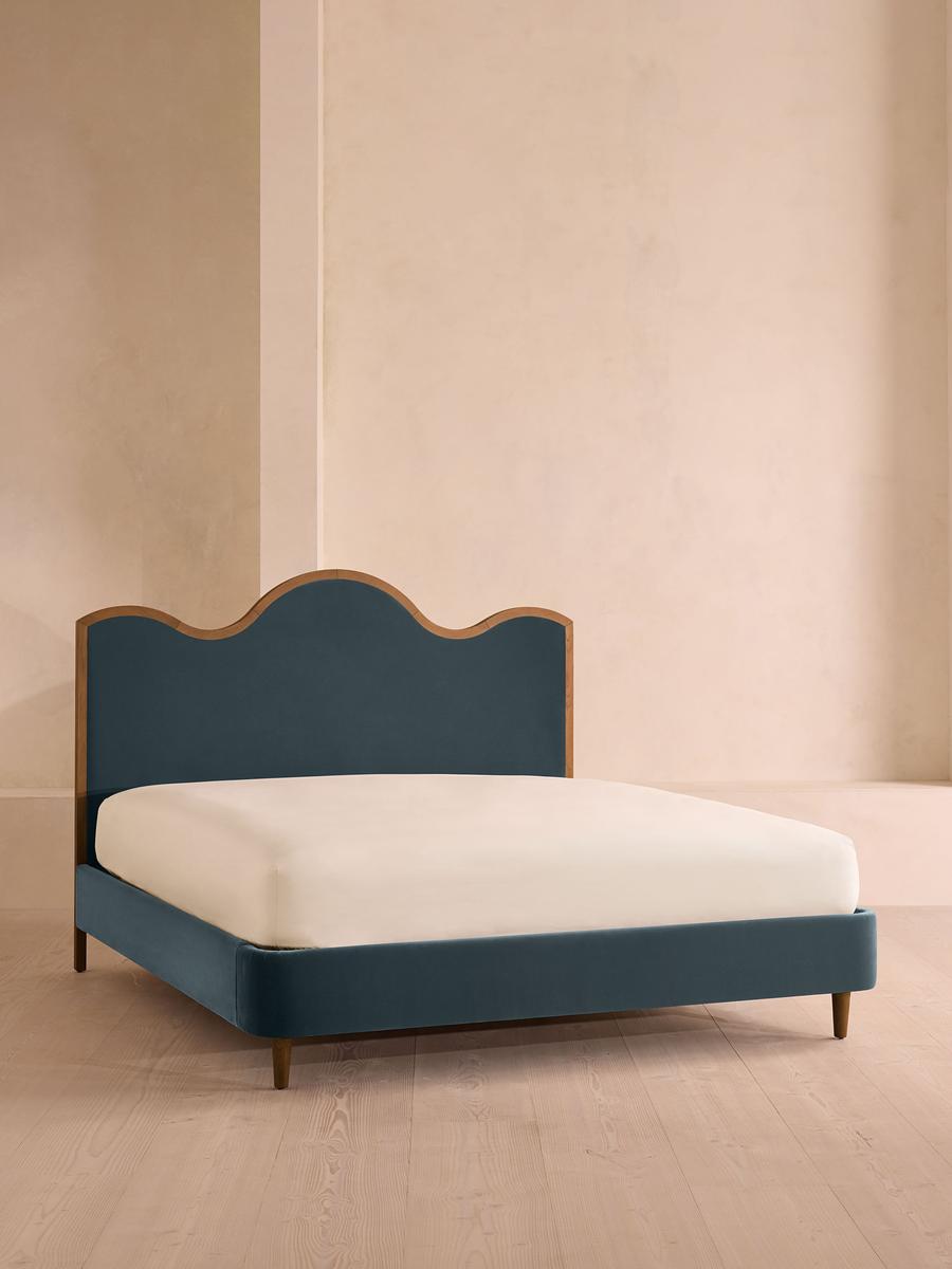 Aubrey Bed, Super king, Velvet, Grey Blue