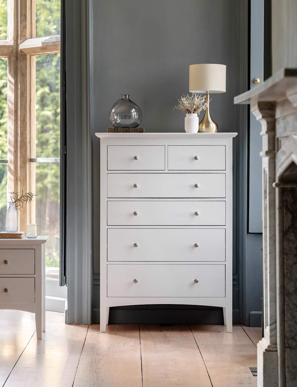 Gallery Direct Hastings White 6 Drawer Chest Soft White