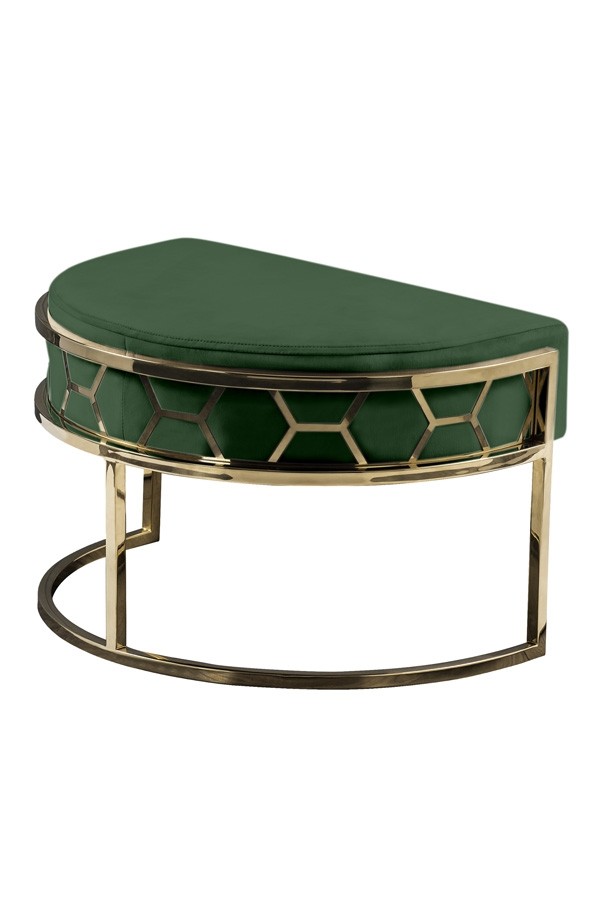 Alveare Footstool Brass -Bottle Green