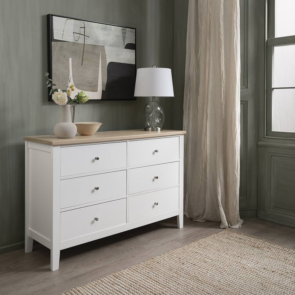 Nöa and Nani Leines 6 Drawer Chest of Drawers in White & Oak