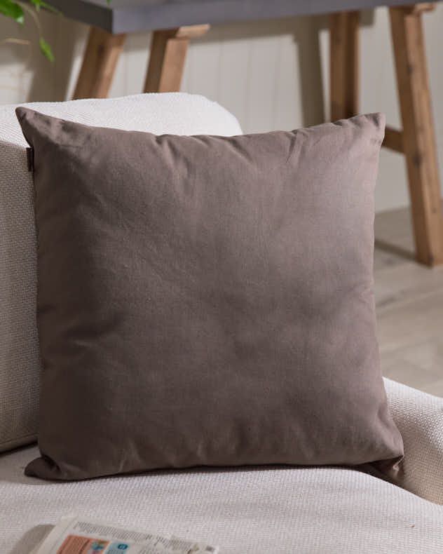 Dibor Plain Brown Cotton Indoor Outdoor Garden Furniture Chair Sofa Bench Cushion L50cm x W50cm