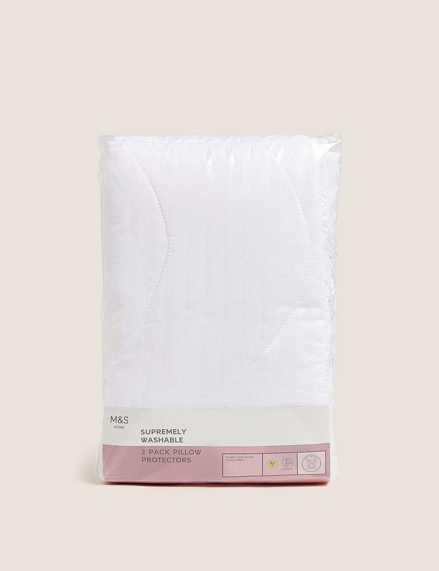 M&S 2 Pack Supremely Washable Pillow Protectors