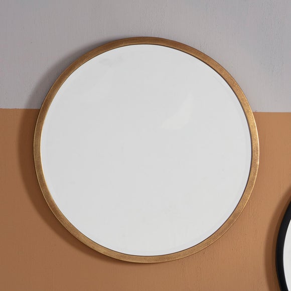 Return - Henty Round Wall Mirror, Gold 60cm