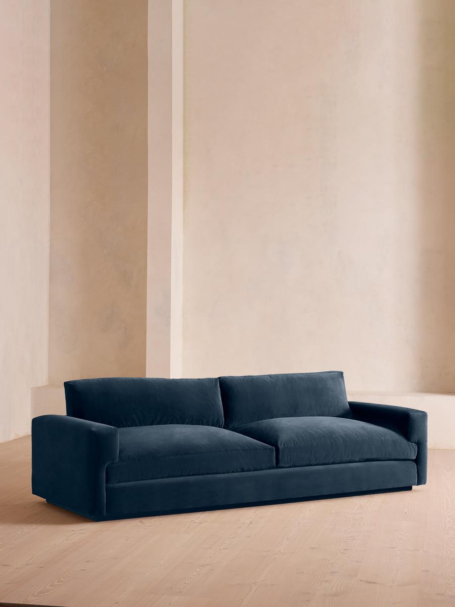 Mossley Four Seater Sofa, Velvet, Royal Blue