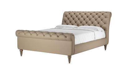 Knightsbridge King Bed in Coconut Soft Leather - sofa.com