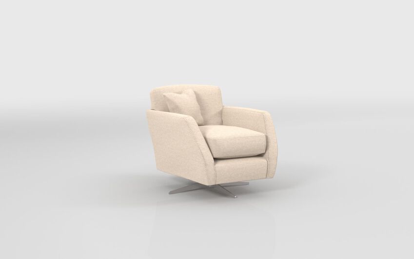 White Fabric Edale Swivel Chair