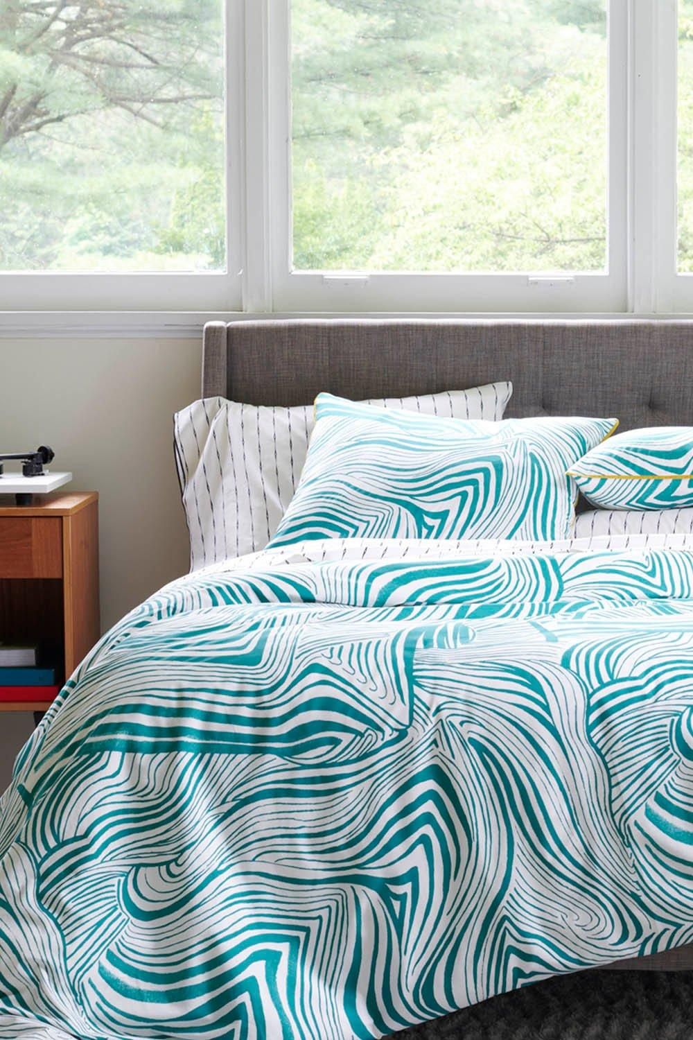 Martex Green Zebra Marble Duvet Cover Set