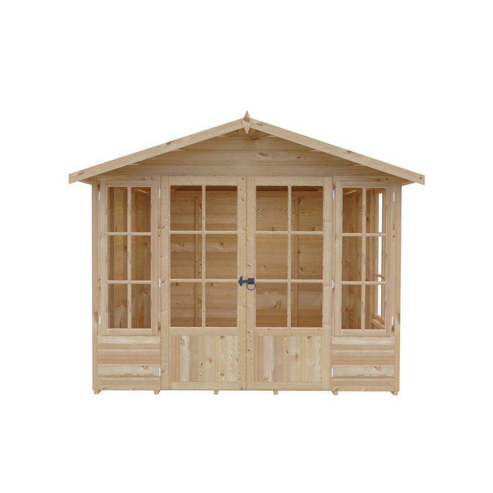 Shires Delmora 8 x 8 Shiplap Summerhouse - Wood - L244.1 x W245.6 x H217.4 cm in Light Brown