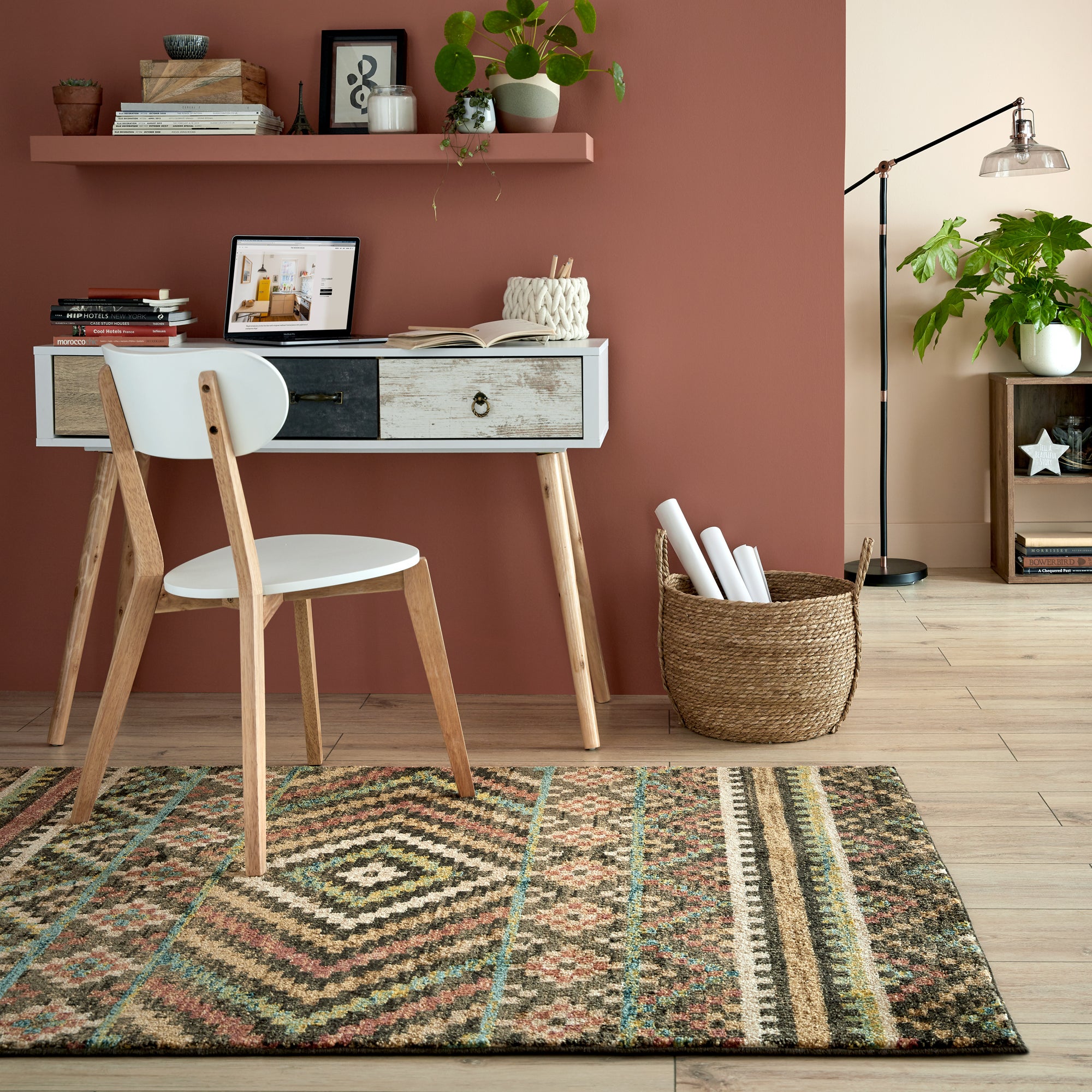 Arra Rug Orange, Blue and Yellow