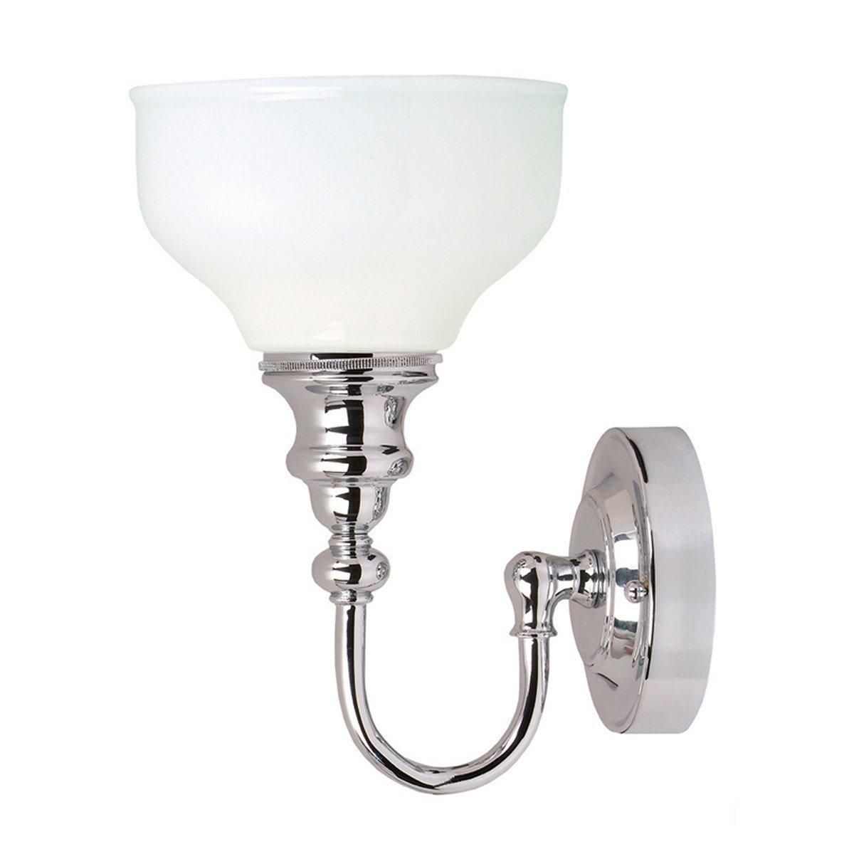 Netlighting Cheadle 1 Light Bathroom Wall Light Polished Chrome IP44 G9 in Grey