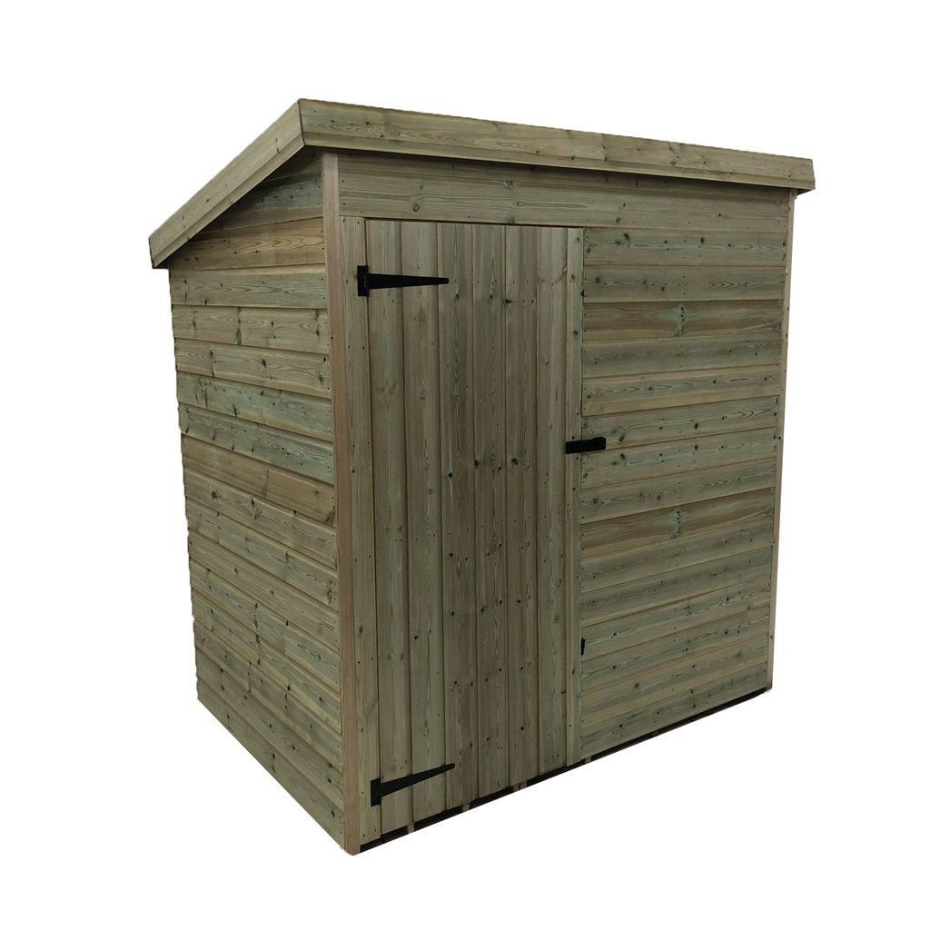 Marlborough 6 x 3 Pressure Treated Pent Garden Shed with Single Door in Natural 6