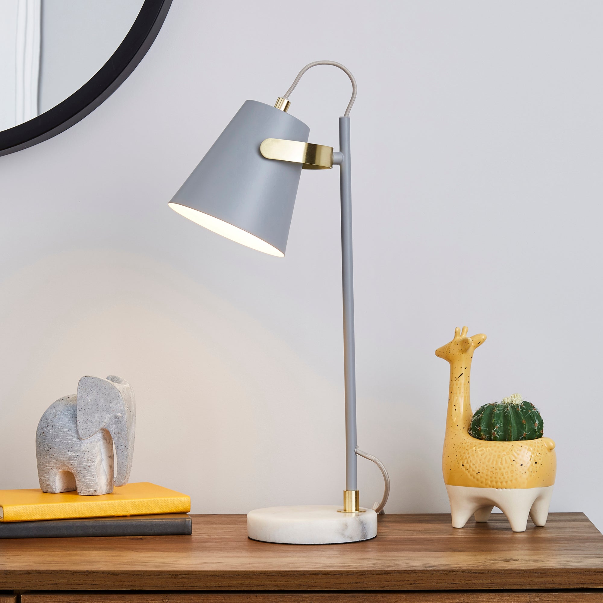 Karter Marble Base Table Lamp Grey