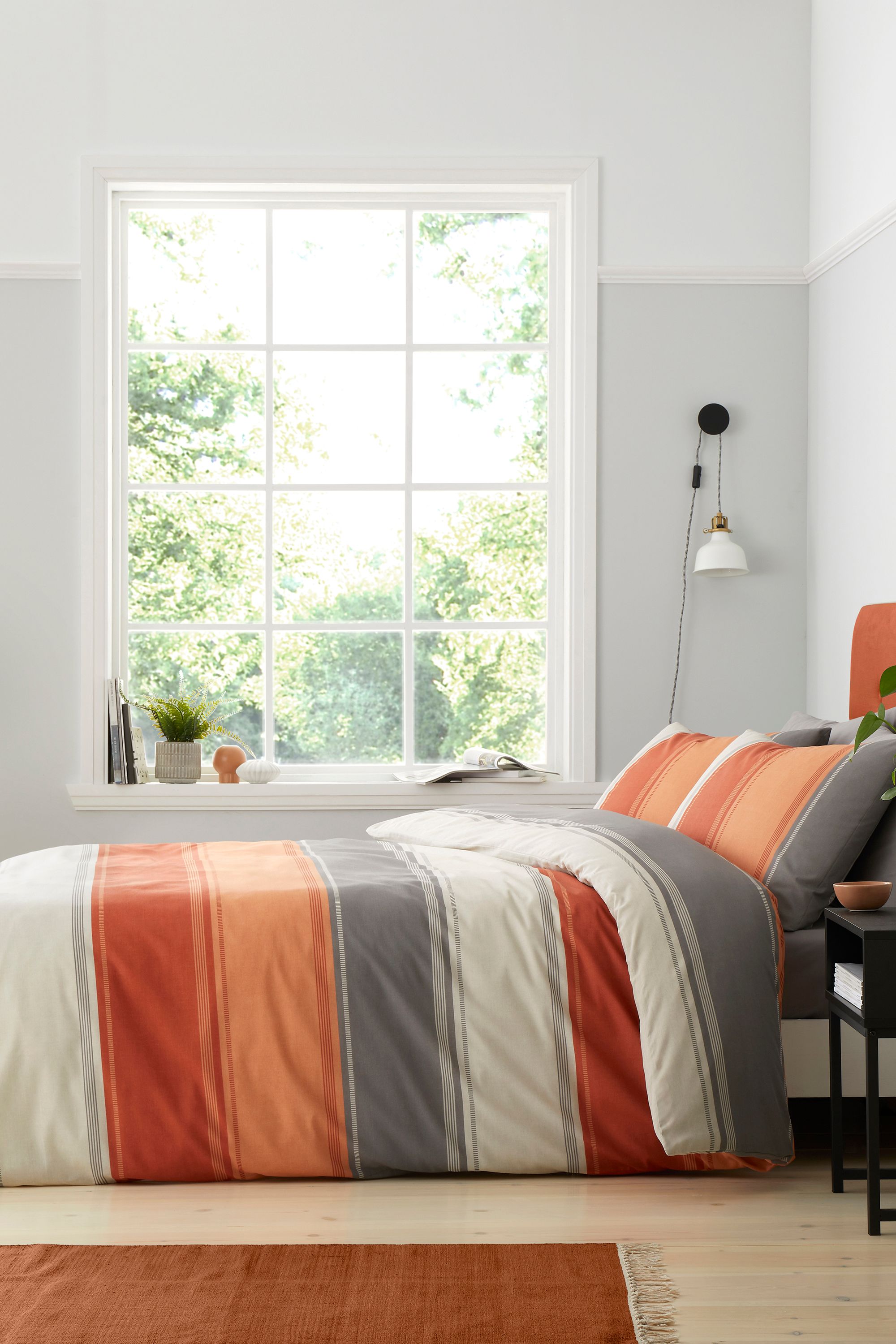 Fusion 'Betley' Classic Wide Stripe Duvet Cover Set in Light Brown