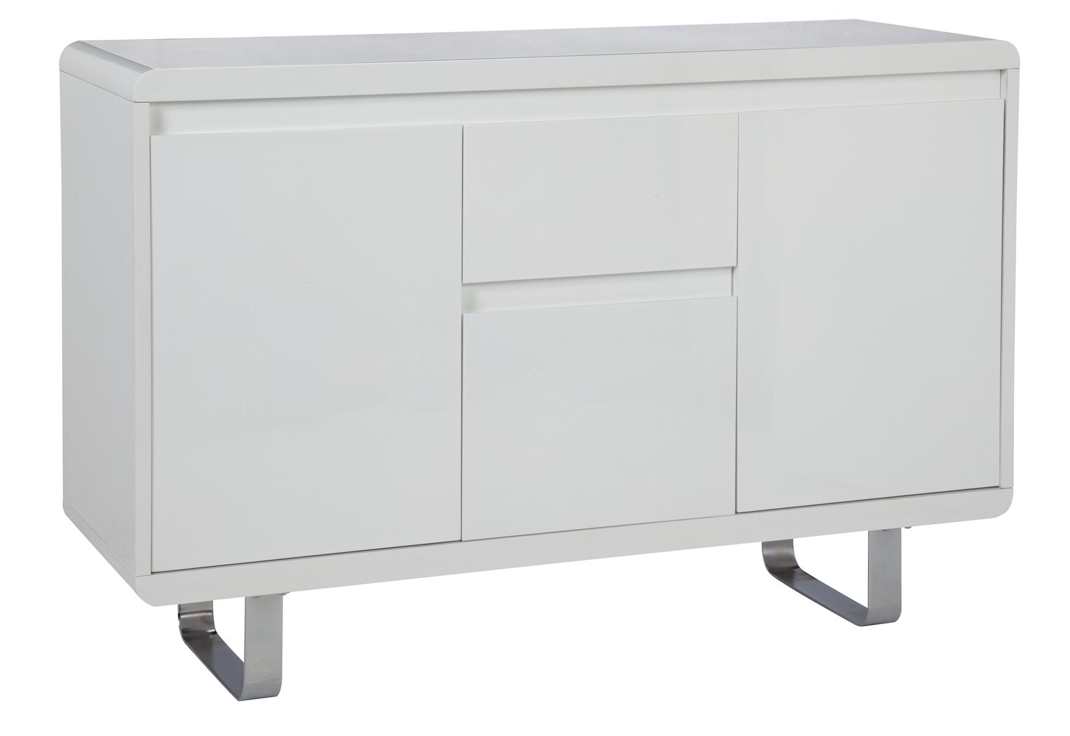 Habitat Sleigh 3 Door 1 Drawer Sideboard - White Gloss