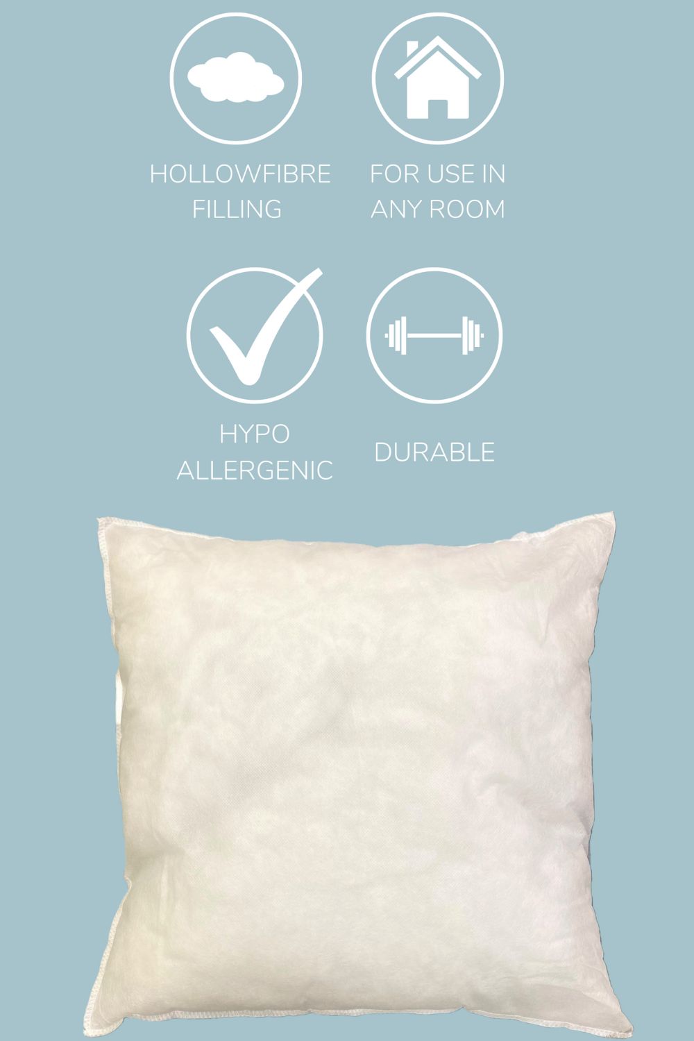 HomeSpace Direct Hollowfibre Cushion Inner - 56x56cm in White