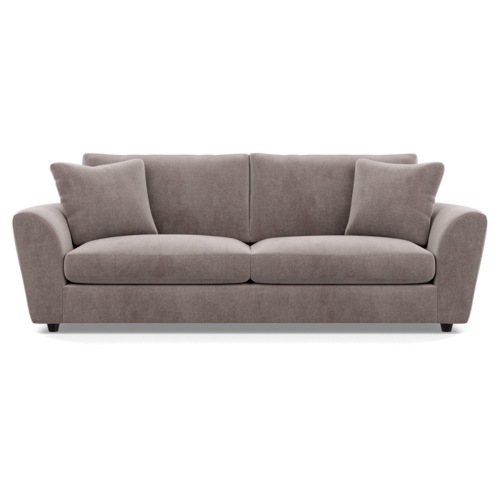 Heal's Snooze 5 Seater Sofa Smart Luxe Velvet Mushroom Black Feet