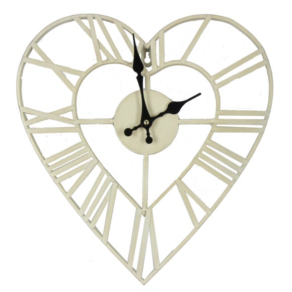 Hometime Metal Heart Shape Wall Clock