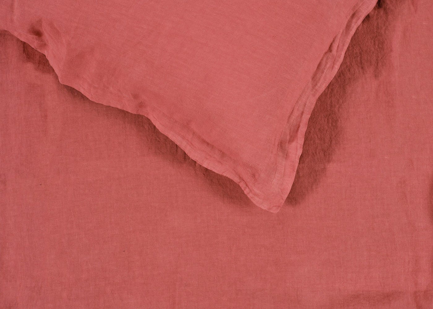 Heal's Washed Linen Terracotta Duvet Cover Double