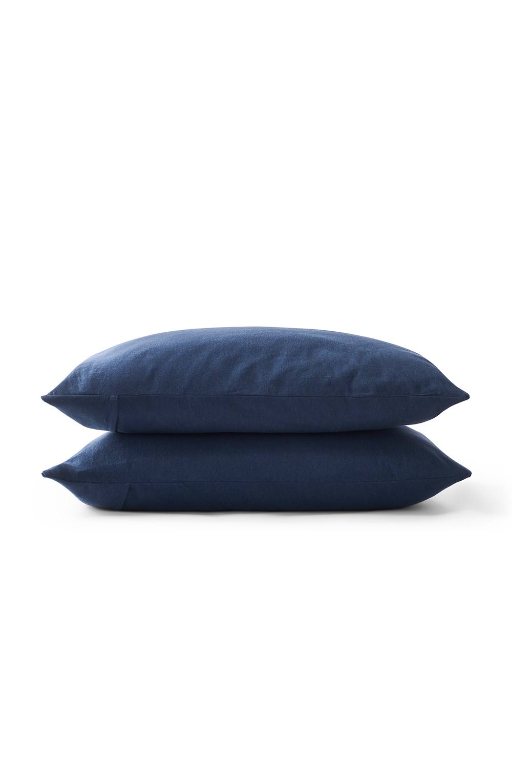 CHRISTY Flannel Marl Super Soft Brushed Cotton Standard Pillowcase Pair in Navy