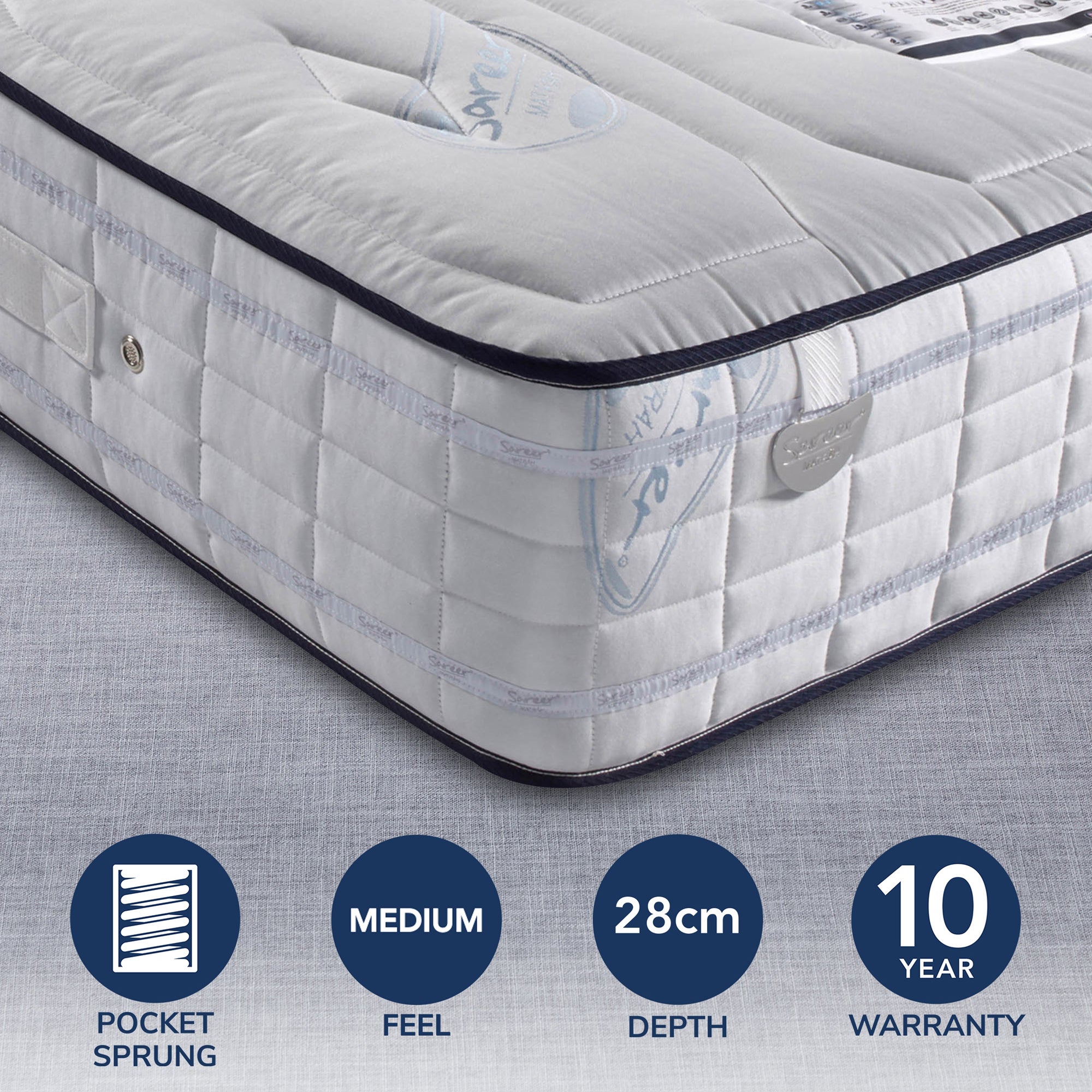 Pocketo Medium Firm 2000 Pocket Sprung Mattress White