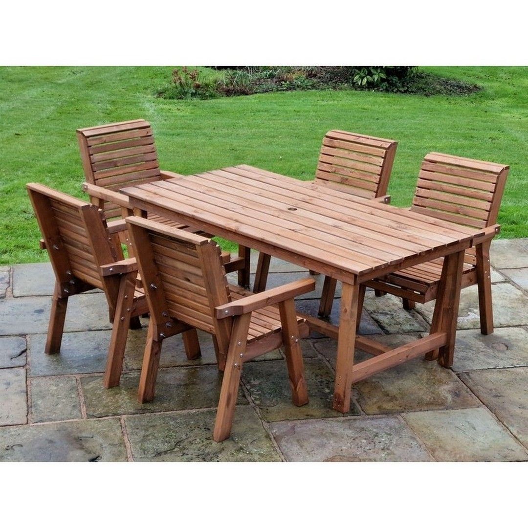 Churnet Valley Garden Furniture Ltd Valley 5XC Table Set - Min. Assembly Required - Set of Cushions Inc in Brown 4