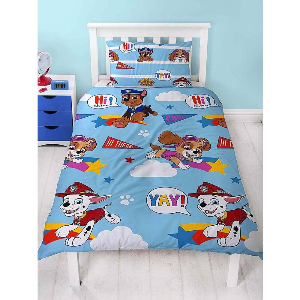 Paw Patrol Cool Reversible Rotary Duvet Cover Set in Blue