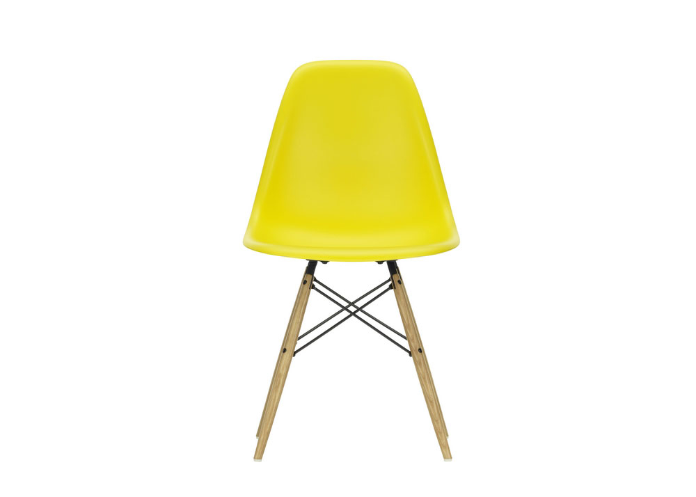Vitra Eames DSW Side Chair New Height Sunlight Ash Honey Base