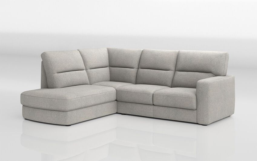 Grey Fabric Corneto 2 Corner 3 with Right Hand Facing Sliding Footrest & Left Hand Facing Chaise with Storage