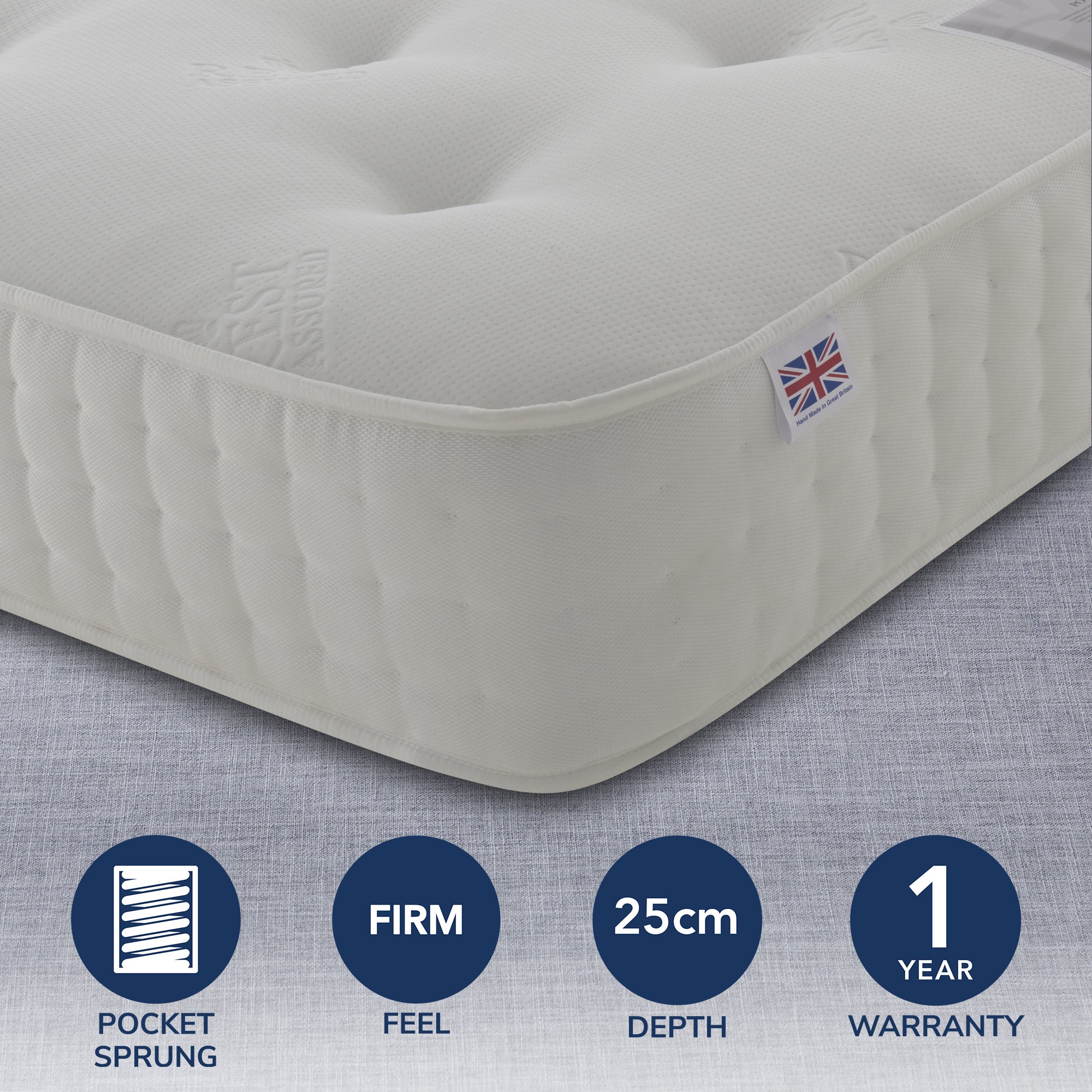 Rest Assured 1400 Pocket Orthopaedic Mattress White