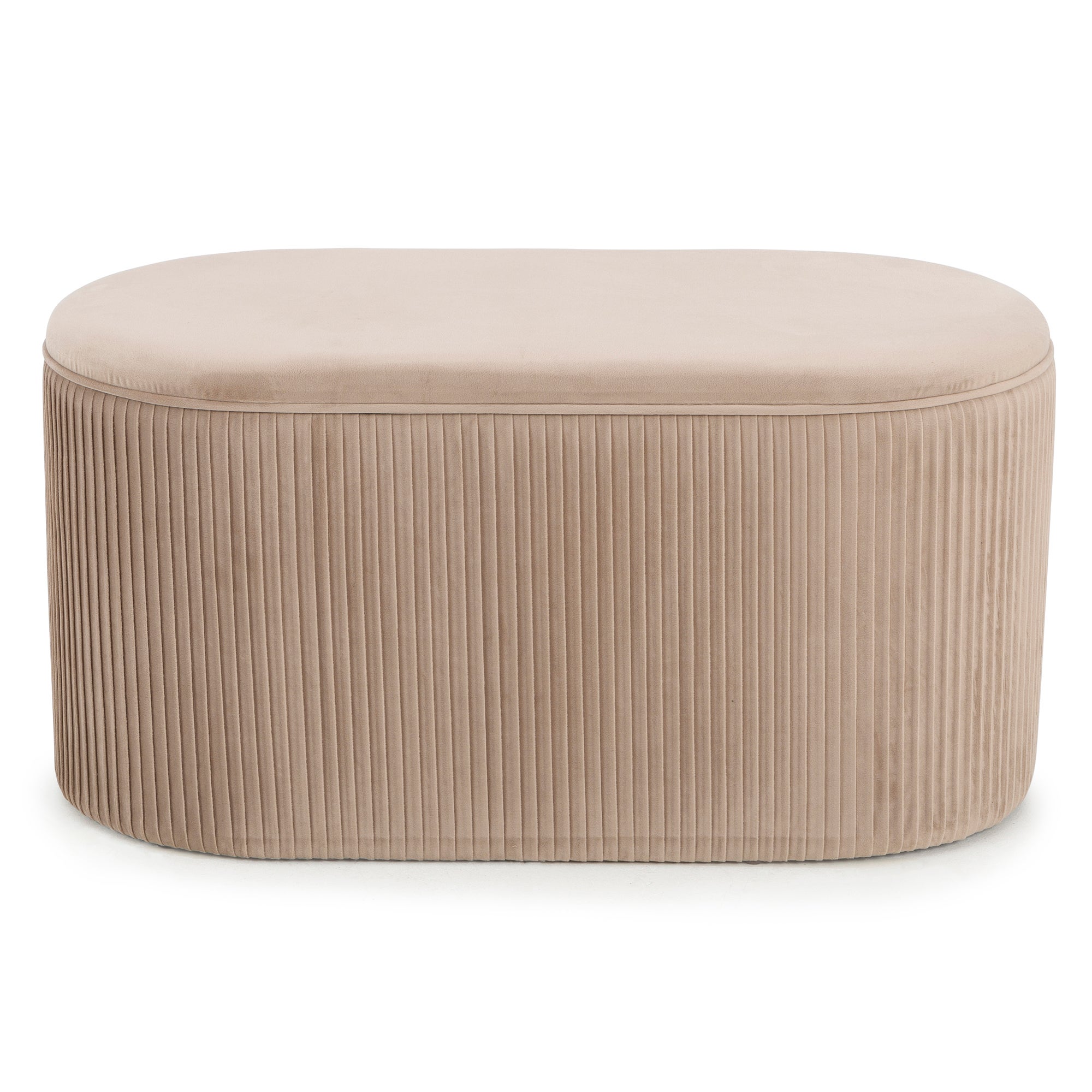 Eloise Velvet Pleated Ottoman Champagne