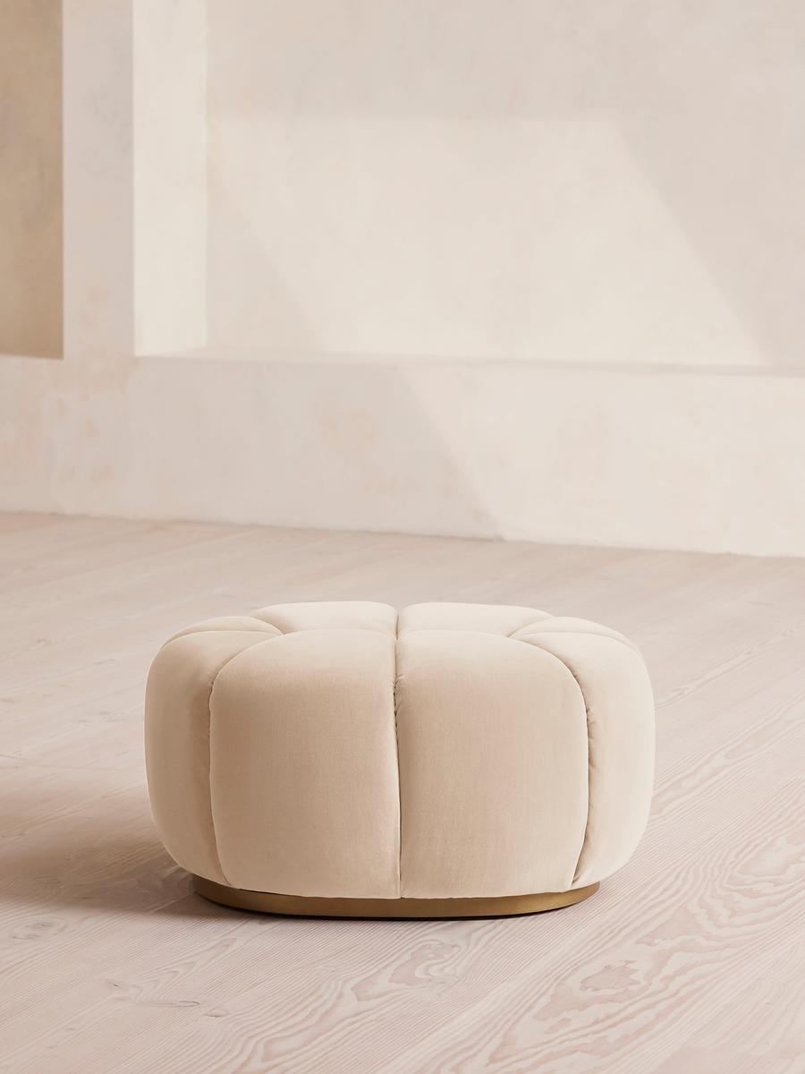 Garret Footstool, Velvet, Porcelain